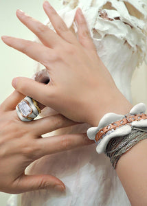 Enamel Rose Gold Diamond Bracelet - jingyayi - Rose Gold & Silver
