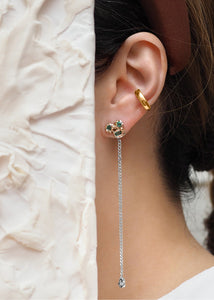 Sapphire & Emerald Earrings in 14K Rose Gold