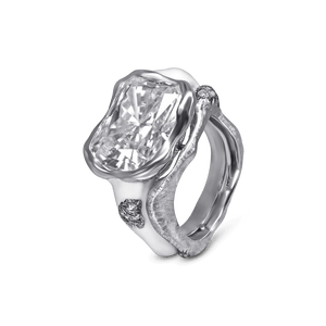 Radiant-Cut Moissanite Diamond Ring - jingyayi - White Gold